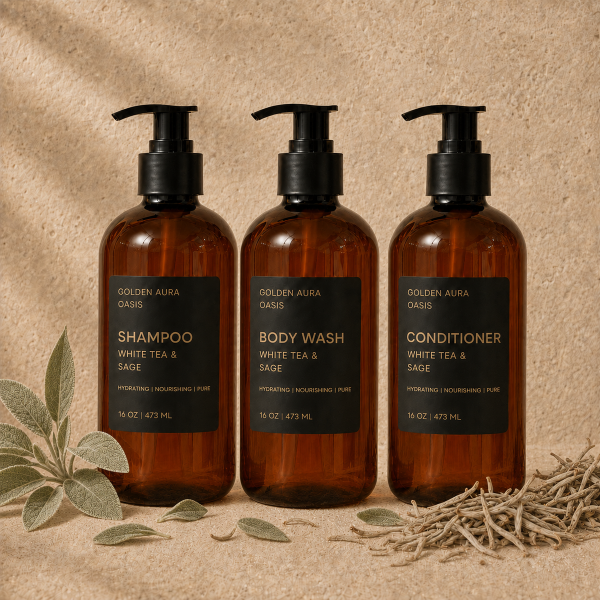 White Tea & Sage Hair & Body Trio