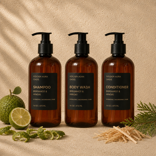 Bergamot & Hinoki Hair & Body Trio