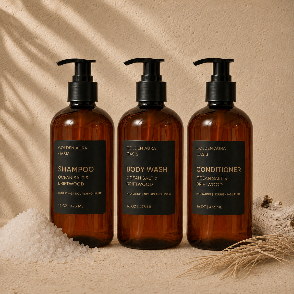 Ocean Salt & Driftwood Hair & Body Trio